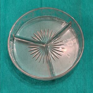 Clear Glass Divided Serving Dish